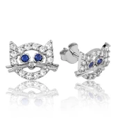 VGD Gümüş Kedi Çivili Küpe - 1