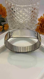 Aksesuar Çarşısı 316L Çelik Lastikli Gold Ve Gümüş Renk Kadın Künye Bileklik thumbnail 4