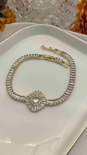 Aksesuar Çarşısı Baget Taşlı Su Yolu Çiçek Desenli Bieklik thumbnail 1