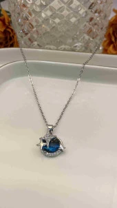 Aksesuar Çarşısı 316L Çelik Uzay Tasarımlı Ay Ve Yıldız Kolye thumbnail 2