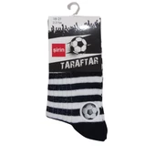 ŞİRİN SİYAH BEYAZ TARAFTAR UNISEX ÇOCUK ÇORAP - 1