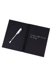 Çizim Foto Albüm Ve Anı Defteri Bulut Ve Ay Gece Konseptli Siyah Yapraklı Ahşap Kapak Defter 70 Sayf - 1