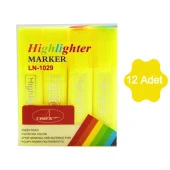 Gen-Of Fosforlu Kalem Neon LN-1029 Sarı 12 Adet thumbnail 1