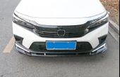 Honda Civic FE1 2022 İçin Uyumlu PianoBlack Ön Lip (Parlak Siyah-3 Parça) - 1