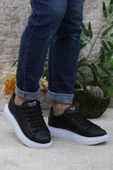 Fort B-150 Siyah Beyaz Rahat Kalın Taban Sneaker Erkek Spor Ayakkabı thumbnail 2