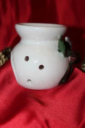 Buhardanlık Seramik Kabartma Çiçekli Buhurdanlık El İşi Kuş thumbnail 3