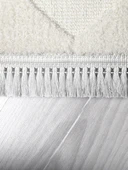 Lara Bukleli Desenli Yumuşacık Peluş Halı Salon Oturma Odası Mutfak Koridor Halısı 9400A Krem - 4