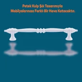 Petek Mobilya Mutfak Dolabı Ünite Çekmece Dolap Kulpları Düz Metal Kulp Kulbu Kulpu 128 Mm Beyaz thumbnail 3