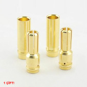 5mm Altın Kaplama Banana Dişi Erkek Soket  60A Pil Batarya Lion Bullet Plug Kablo Konnektör Esc Motor Rc - 5