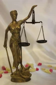 Pirinç Adalet Kadın Heykeli Themis Terazi Avukat Dekoratif Hakim Gold - 4