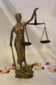 Pirinç Adalet Kadın Heykeli Themis Terazi Avukat Dekoratif Hakim Gold - 7