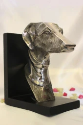 Kitap Tutucu Köpek Figürlü Metal Kitap Tutacağı Tazı Çifti - 4
