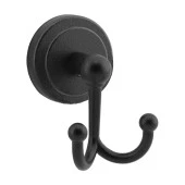 Yapışkanlı Siyah Renk Metal Sağlam Aparat Bornoz Havlu Asma Askı Banyo Lavabo Çatal 2li Askılık thumbnail 4