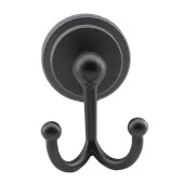 Yapışkanlı Siyah Renk Metal Sağlam Aparat Bornoz Havlu Asma Askı Banyo Lavabo Çatal 2li Askılık thumbnail 5