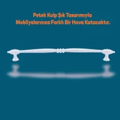 Petek Mobilya Mutfak Dolabı Çekmece Dolap Kapak Kulpu Düz Metal Kulp Kulbu Kulpları 224 Mm Beyaz - 3