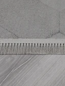 Lara Bukleli Desenli Yumuşacık Peluş Halı Salon Oturma Odası Mutfak Koridor Halısı 9400B Gri thumbnail 5