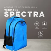 Vegmann Spectra 15,6 inç Notebook Uyumlu Mavi Laptop Sırt Çantası thumbnail 2