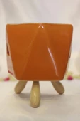 Buhardanlık Seramik Ahşap Ayaklı Buhurdanlık Oranj thumbnail 5