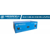 Megacell 25.6V 200Ah LiFePO4 Lityum Demir Fosfat Akü - 1