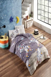 Newhome Ranforce Astronot Tek  Kişilik Nevresim Takımı thumbnail 2