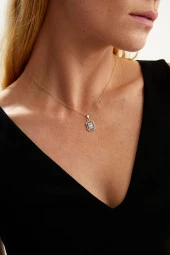 Baget Taşlı Kadın Kolye Pdmz10 - 3