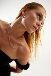 3lü Rose-gümüş-sarı Kadın Kolye Pdmz16 - 2