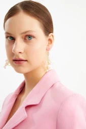 Limited Edition Kristal Boncuklu 100 El Yapımı Salkım Yaprak Küpe Pdmy39 - 2