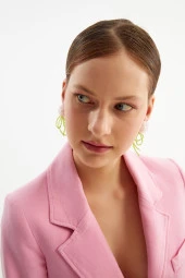 Limited Edition Kristal Boncuklu 100 El Yapımı Çiçek Incili Küpe Pdmy38 - 4