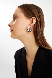 Limited Edition Yarım Halka Xl Silver Küpe Pdmy24 - 2