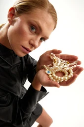 Nazar Boncuklu Edith Serisi Çakıl Inci Kolye - 1