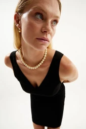 Edith Serisi Cam Büyük Inci Kolye Pdmd02 - 1