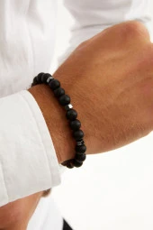 Man Doğal Taş Lastikli Erkek Bileklik Pdme01 - 3