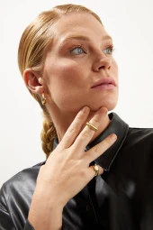 Aimer Serisi Altın Kaplama Ayarlanabilir Yüzük Pdmz03 - 4