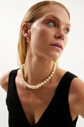 Edith Serisi Cam Büyük Inci Kolye Pdmd02 - 4