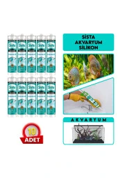 Sista Akvaryum Şeffaf Silikon 280 ml 10 Adet - 1