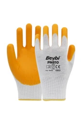 Pn810 Nitril Iş Eldiveni Sarı-beyaz No:10 "12 Çift" thumbnail 1