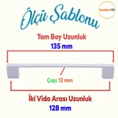 Gölcük Düz Mobilya Mutfak Dolap Çekmece Dolabı Kapak Metal Kulpu Kulbu Kulpları Beyaz 128 Mm-12.8 Cm thumbnail 2