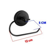 Yapışkanlı Tuvalet Kağıtlık Aparat Açık WC Kağıt Standı Bez Havluluk Paslanmaz Metal Sağlam Siyah Renk thumbnail 2