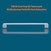 Gölcük Oval Mobilya Mutfak Dolap Çekmece Dolabı Kapak Metal Kulpu Kulbu Kulpları Beyaz 224 Mm-22.4cm - 3