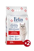 Felin Naturel Kokusuz Topaklanan İnce Taneli Kedi Kumu 10Lx2 - 1