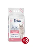 Felin Bebek Pudrası Kokulu Topaklanan İnce Taneli Kedi Kumu 5Lx3 - 1