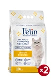 Felin Limon Kokulu Topaklanan İnce Taneli Kedi Kumu 10Lx2 - 1