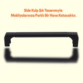 Side Mutfak Kulbu Çekmece Dolap Kulpu Metal Kulp Mobilya Dolabı Kulpları Renk (128 MM-12.8 CM) Siyah thumbnail 3