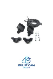 Bulut Dizayn - Cam Balkon Emniyet Plastik Kilit - Boncuklu Ip Zincir Takım Seti (SİYAH) - 2