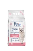 Felin Bebek Pudrası Kokulu Topaklanan İnce Taneli Kedi Kumu 5L - 1