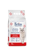Felin Naturel Kokusuz Topaklanan İnce Taneli Kedi Kumu 5L - 1
