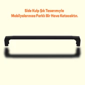 Side Mutfak Kulbu Çekmece Dolap Kulpu Metal Kulp Mobilya Dolabı Kulpları Renk 192 mm Siyah thumbnail 3