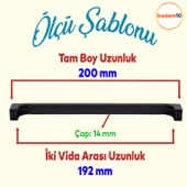 Side Mutfak Kulbu Çekmece Dolap Kulpu Metal Kulp Mobilya Dolabı Kulpları Renk 192 mm Siyah thumbnail 2