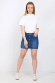 Kadın Jean Kısa Etek Koyu Mavi - 2