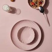 Kütahya Porselen Luz Form 24 Parça Yemek Takımı Pembe LZF24Y2A740937 - 1